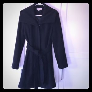 Black Merona Long Length Pea Coat Small